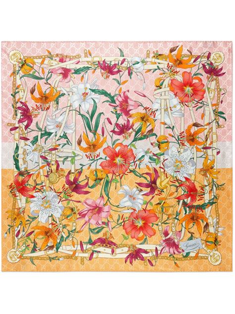 foulard gucci con fiori|Foulard Donna Firmati .